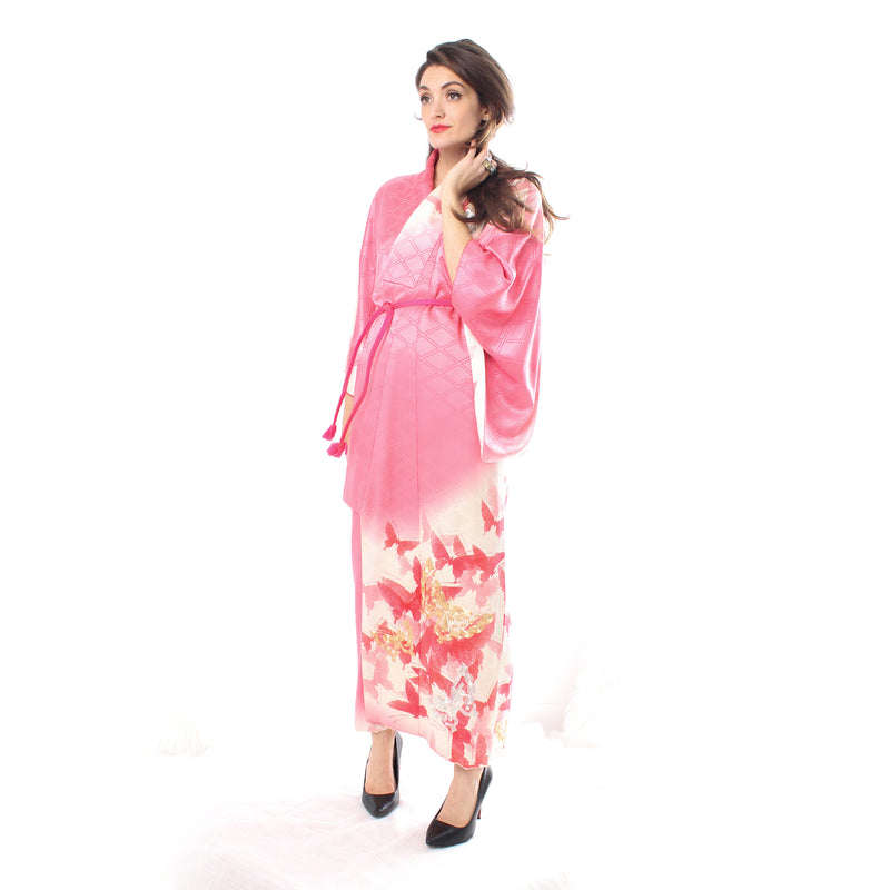 Pink Butterfly Kimono Iki Kimono NYC Pink Butterfly Kimono Iki Kimono NYC