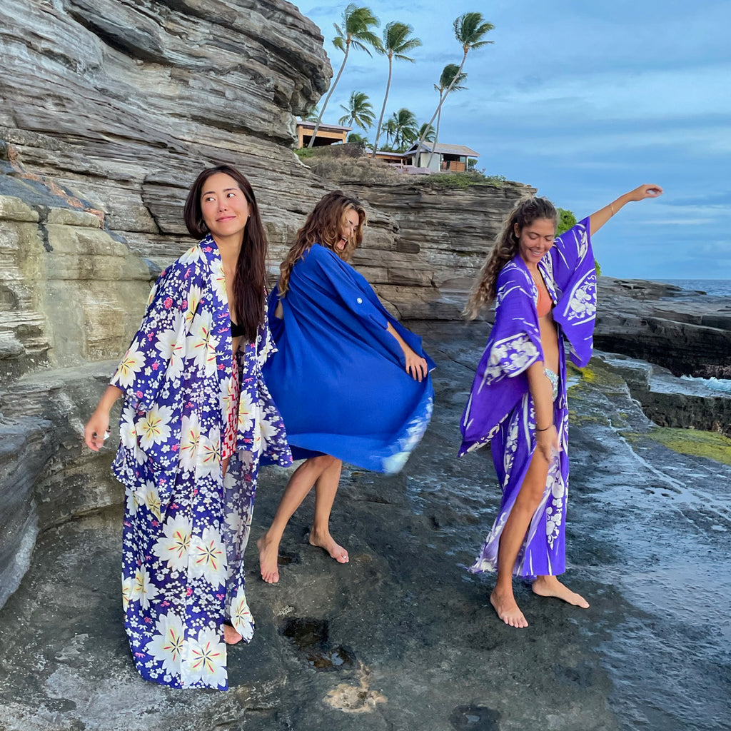 Purple Floral Summer Kimono