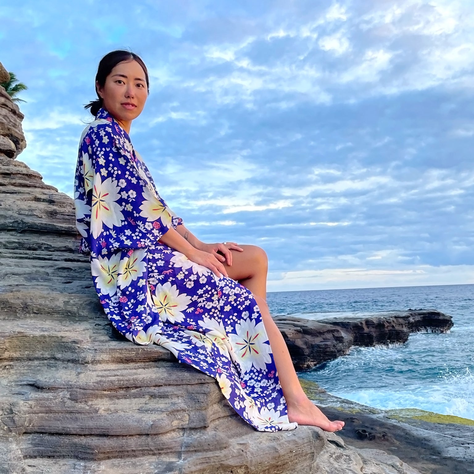 Purple Floral Summer Kimono – Iki Kimono NYC
